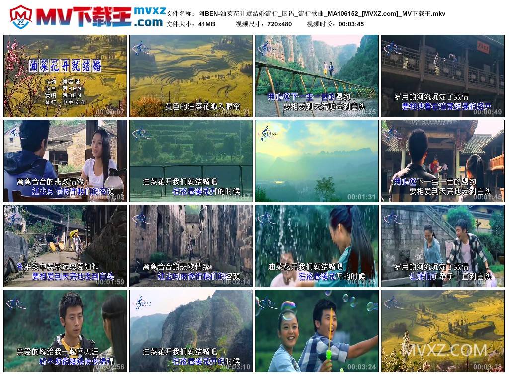 阿BEN-油菜花开就结婚流行_国语_流行歌曲_MA106152
